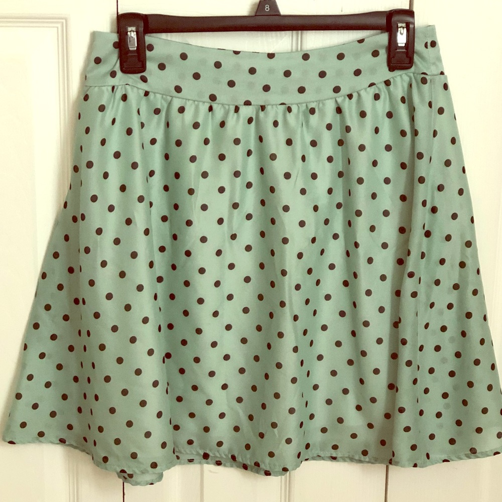 Mint Green Polka Dotted Skirt